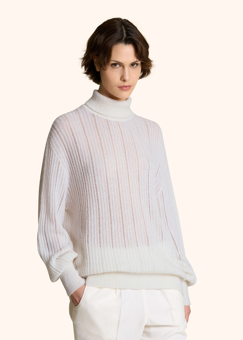 GERIPPTER PULLOVER AUS KASCHMIR UND SEIDE