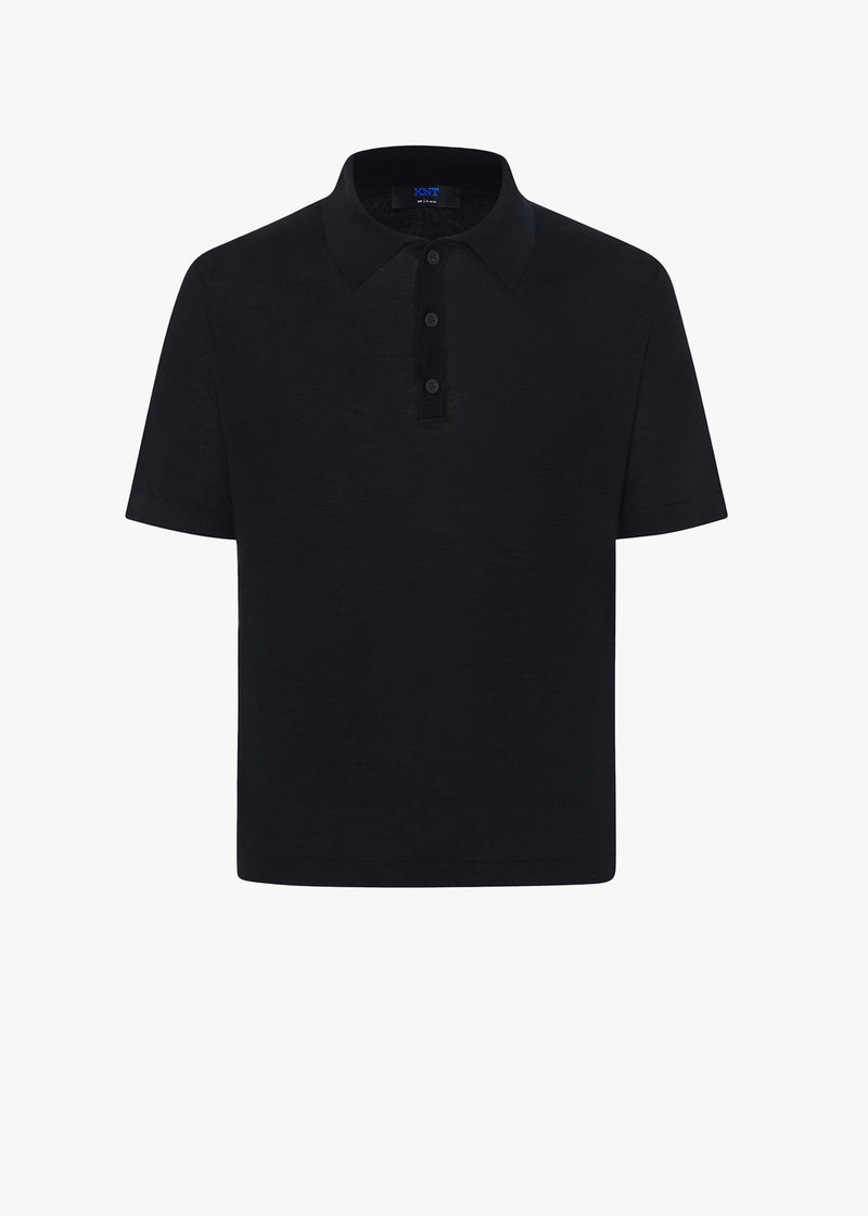 DELUXE-POLOSHIRT AUS WOLLE UND SEIDE