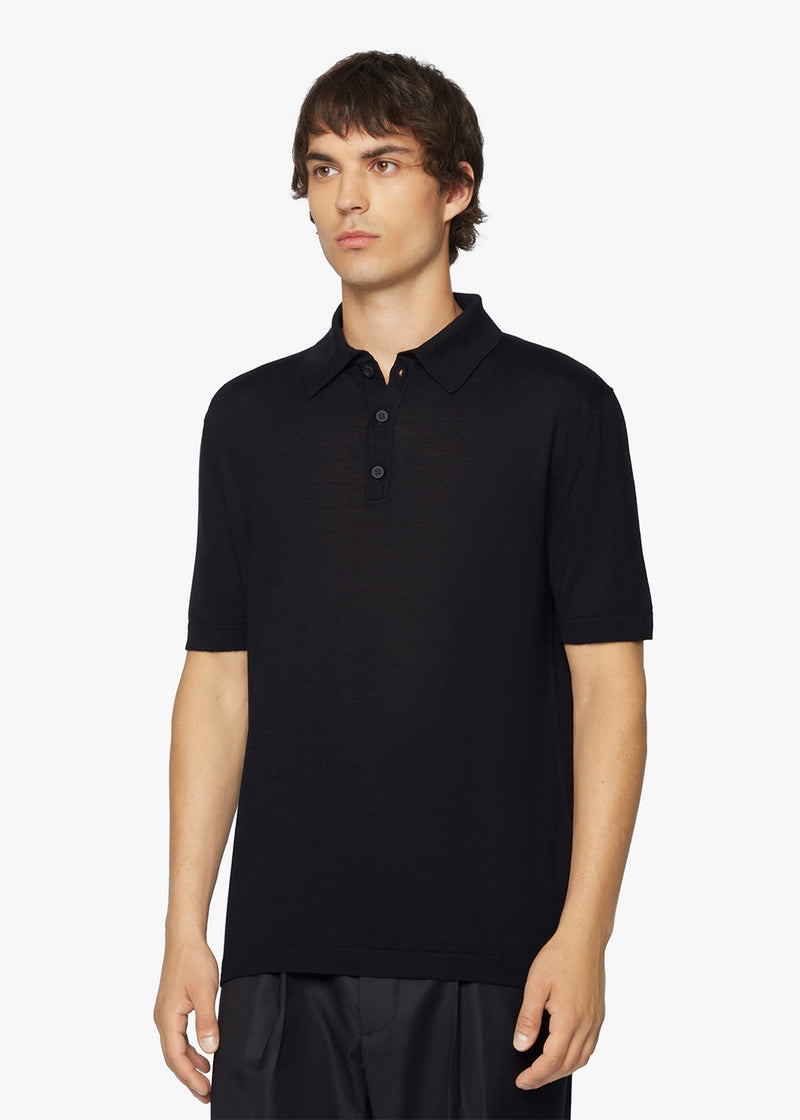 DELUXE-POLOSHIRT AUS WOLLE UND SEIDE