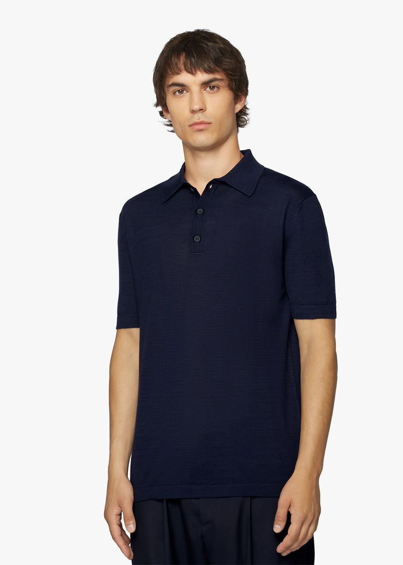 DELUXE-POLOSHIRT AUS WOLLE UND SEIDE